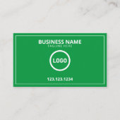 Moderne Green und White Logos Landscapes Rasenmähe Visitenkarte (Vorderseite)