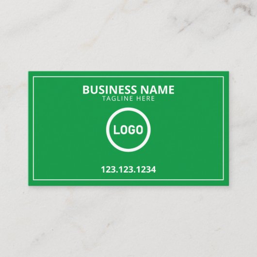 Moderne Green und White Logos Landscapes Rasenmähe Visitenkarte (Vorderseite)
