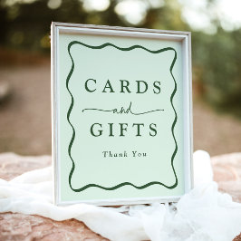 Moderne Green Wavy Frame Cards und Geschenke Poster