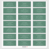 Moderne Green Wedding Guest Address Labels (Blatt)