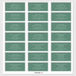 Moderne Green Wedding Guest Address Labels