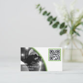Moderne Green Welder Business Card Visitenkarte (Stehend Vorderseite)
