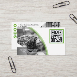 Moderne Green Woodworker Business Card Visitenkarte