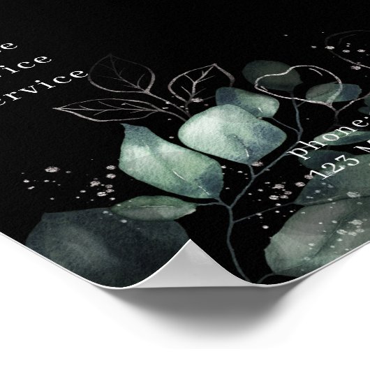 Moderne, Greenery Black Poster (Ecke)