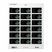 Moderne Greenery Black Wedding-Adresse Adressaufkleber (Vorne)