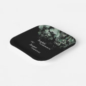 Moderne Greenery Black Wedding Paper Teller (Gewinkelt)