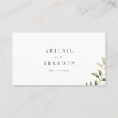 Moderne Greenery Gold Wedding Website Beilage Card Platzkarte (Rückseite)