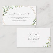 Moderne Greenery Gold Wedding Website Beilage Card Platzkarte (Vorne/Hinten)