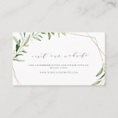 Moderne Greenery Gold Wedding Website Beilage Card Platzkarte (Vorderseite)