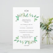 Moderne Greenery Monogram Budget Hochzeit lädt A9 (Stehend Vorderseite)