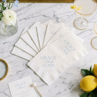 Moderne Grenz-Elegance Hochzeit Napkin Serviette
