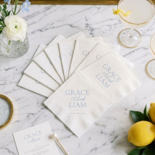 Moderne Grenz-Elegance Hochzeit Napkin Serviette