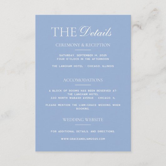 Moderne Grenz-Elegante Hochzeitskarte Begleitkarte (Vorderseite)