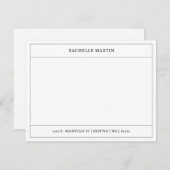 Moderne Grenz-Frame-Adresse flache Note Card Mitteilungskarte (Vorne/Hinten)