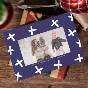 Moderne Grenze Blaue Weiße Weihnachten Foto Küsse