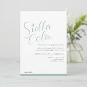 Moderne Grenze Elegante Einfache Hochzeit am Meer Einladung (Stehend Vorderseite)