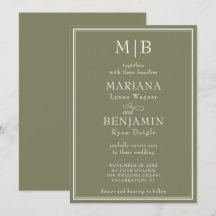 Moderne Grenzhochzeit Minimalistisch Boho Green