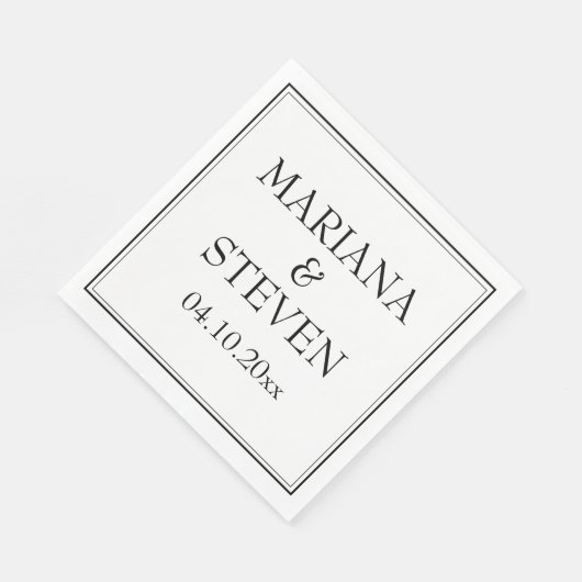 Moderne Grenzregionen Minimalistisch Schwarz-Weiß- Serviette (Ecke)