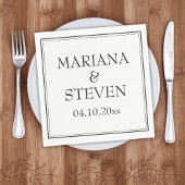 Moderne Grenzregionen Minimalistisch Schwarz-Weiß- Serviette