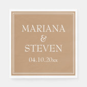 Moderne Grenzübergänge Minimalistisch Tan Beige Na Serviette (Vorderseite)