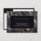 Moderne Grey Agate Brautparty Rezept Card (Vorne/Hinten)