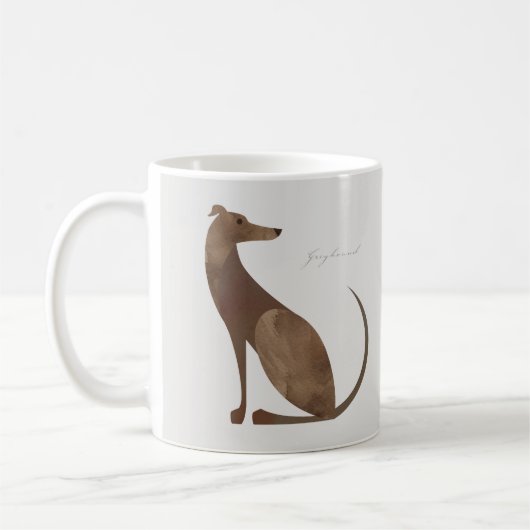 Moderne Greyhound Dog Portrait Tasse (Links)