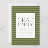 Moderne Grid Olive Green 9 Foto Graduation Party Einladung (Rückseite)