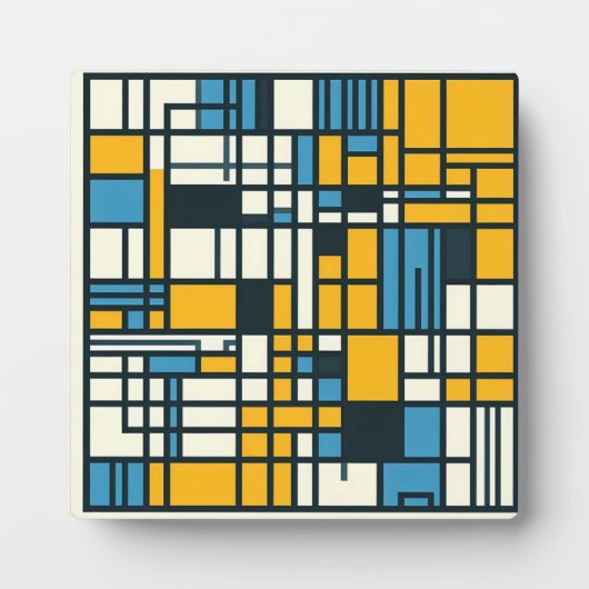 Moderne Gridabstraktion - Mondrian-Inspiriert Geom Fotoplatte (Vorderseite)