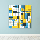 Moderne Gridabstraktion - Mondrian-Inspiriert Geom Leinwanddruck (Insitu (Holzboden))