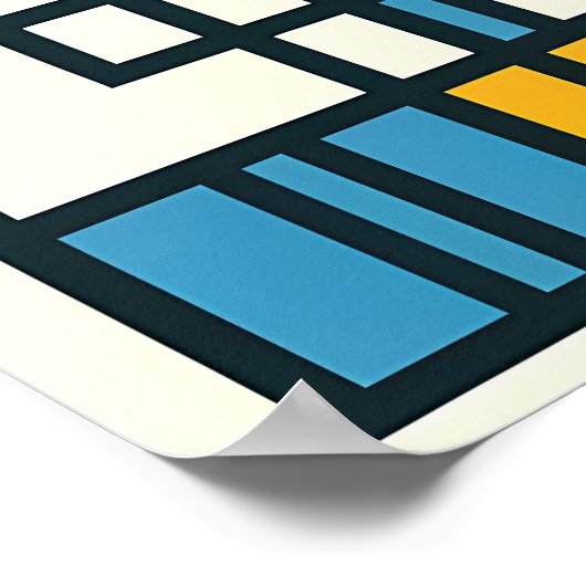 Moderne Gridabstraktion - Mondrian-Inspiriert Geom Poster (Ecke)