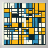 Moderne Gridabstraktion - Mondrian-Inspiriert Geom Poster (Vorne)