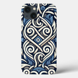Moderne griechisch-blaue Muster Case-Mate iPhone Hülle