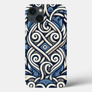 Moderne griechisch-blaue Muster Case-Mate iPhone Hülle