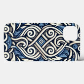 Moderne griechisch-blaue Muster Case-Mate iPhone Hülle (Rückseite (Horizontal))