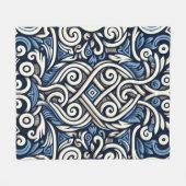 Moderne griechisch-blaue Muster Fleecedecke (Vorderseite (Horizontal))