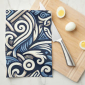 Moderne griechisch-blaue Muster Geschirrtuch (Viertel Falte)