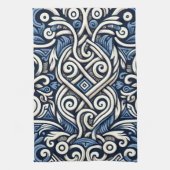 Moderne griechisch-blaue Muster Geschirrtuch (Vertikal)