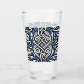 Moderne griechisch-blaue Muster Glas (Vorderseite)