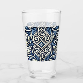 Moderne griechisch-blaue Muster Glas