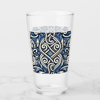 Moderne griechisch-blaue Muster Glas