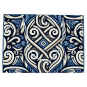 Moderne griechisch-blaue Muster Große Geschenktüte (Rückseite)