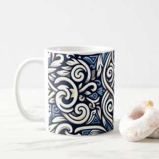 Moderne griechisch-blaue Muster Kaffeetasse