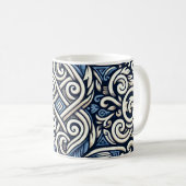 Moderne griechisch-blaue Muster Kaffeetasse (VorderseiteRechts)