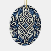 Moderne griechisch-blaue Muster Keramik Ornament (Rechts)