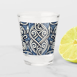 Moderne griechisch-blaue Muster Schnapsglas