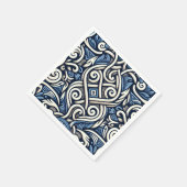 Moderne griechisch-blaue Muster Serviette (Ecke)