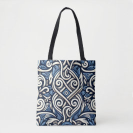 Moderne griechisch-blaue Muster Tasche