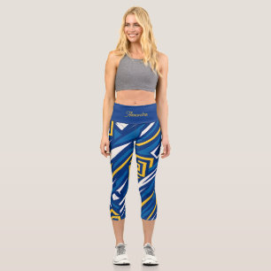 Moderne Griechische Geometrie Aktivkleidung Wome Capri Leggings