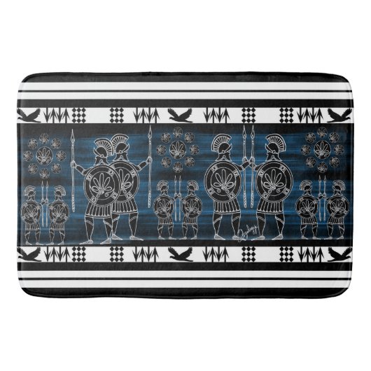 Moderne griechische schwarze Abbildung Badematte (Vorderseite)