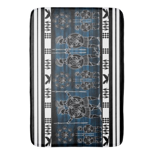 Moderne griechische schwarze Abbildung Badematte (Vorderseite Vertikal)